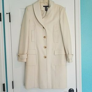 Cream NY&Co wool-blend coat